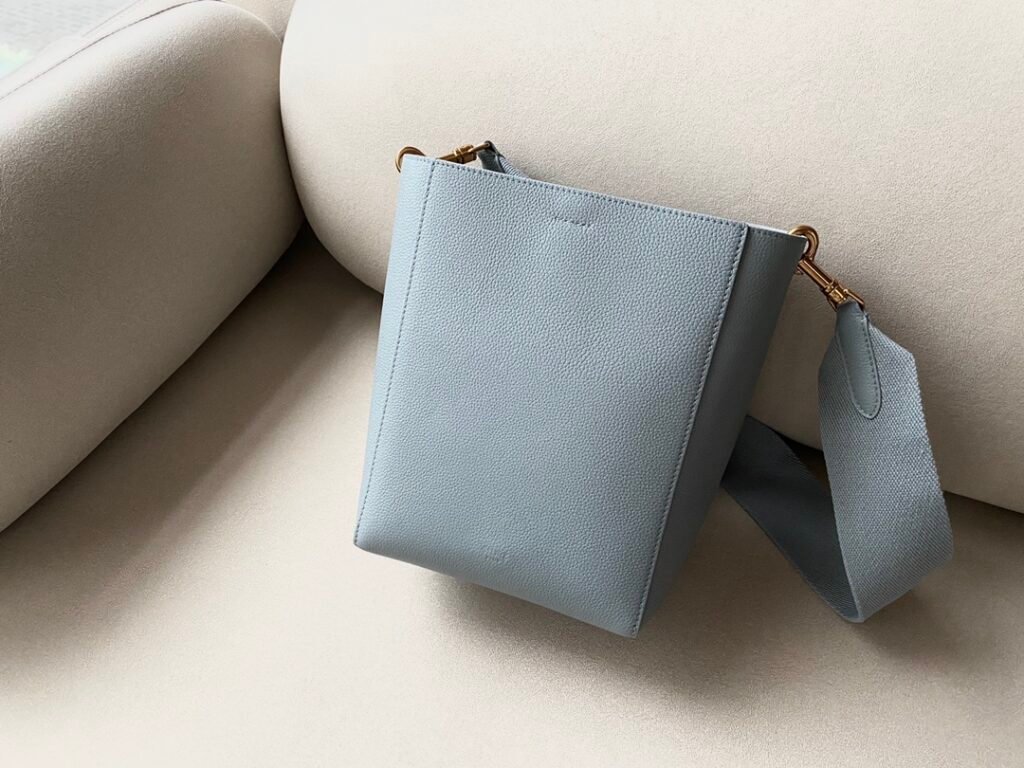 Celine Sangle Bucket Bag Small Grained Calfskin 11 Colors Shoulder Bag with Wool Strap – Image 8