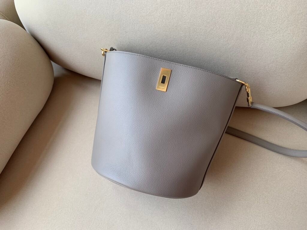 CELINE 16 Bucket Bag 23x25cm Calfskin vs. Linen Jacquard 5 Colors Handbag &ndash; Image 12