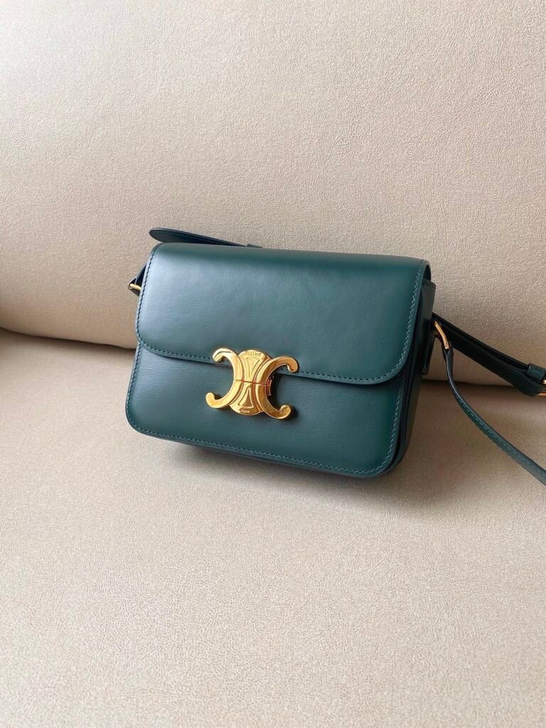 CELINE Triomphe Bag 18.5cm Shoulder Handbags 5 Colors Shiny Calfskin Triomphe &ndash; Image 12