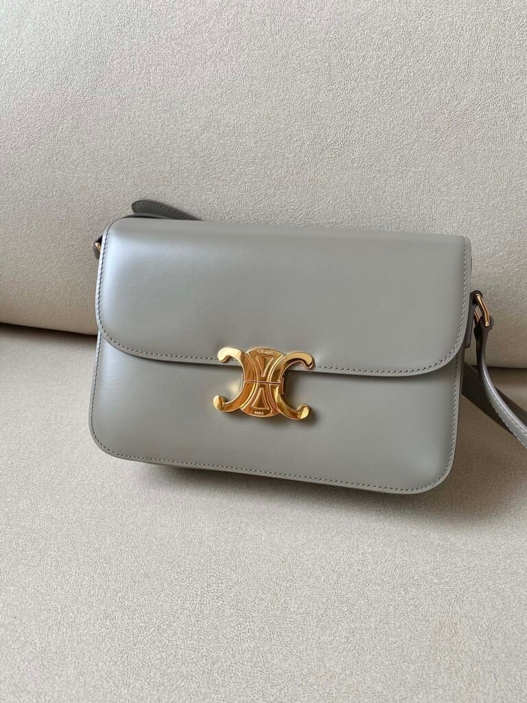 Celine Triomphe Bag 22.5cm Medium Shiny Calfskin Shoulder Bag 5 Colors &ndash; Image 12
