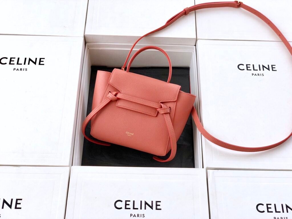 CELINE Belt Pico Bag 21cm/15cm Grained Calfskin Handbag with 5 Colors & 2 Sizes – Image 6