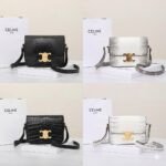 Celine Triomphe Classique Shoulder Bag 18.5cm Lizard and Crocodile Embossed Leather Crossbody Handbag 37