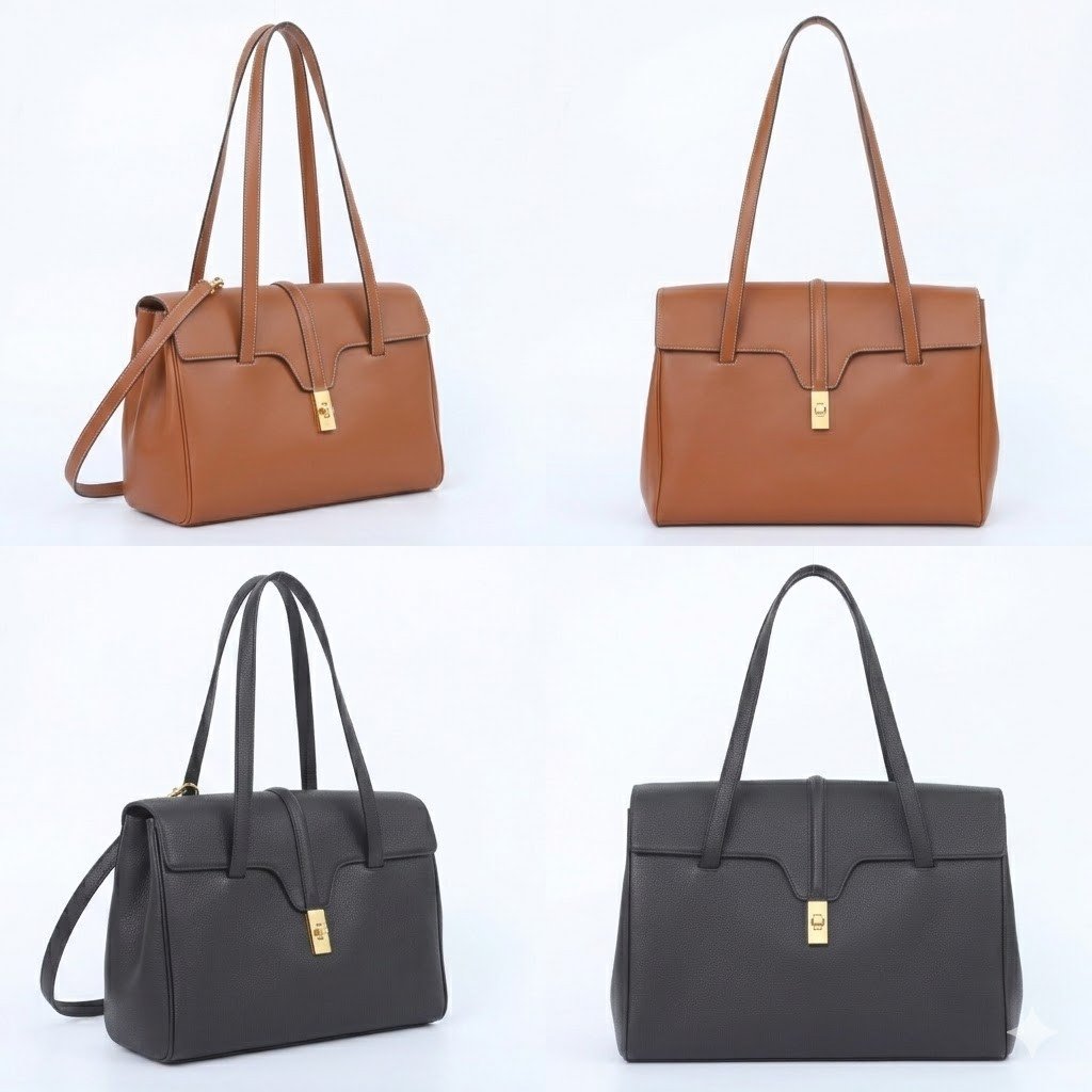 CELINE Soft 16 Bag Grained Calfskin Leather Shoulder Tote Luxury Office & Travel Handbag 32cm/38cm 37