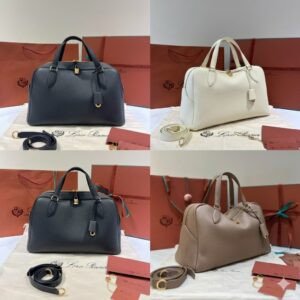 Loro Piana Needle Bag 39cm Tender Calfskin Large Leather Satchel with Detachable Crossbody Strap High-End Designer Handbag Loro Piana Needle Bag 39cm Tender Calfskin Large Leather Satchel with Detachable Crossbody Strap High-End Designer Handbag