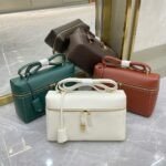 Loro Piana Extra Bag L27 Luxury Saddle Leather Crossbody & Shoulder Bag for Women 27cm Vanity Top-Handle Bag Loro Piana Extra Bag L27 Luxury Saddle Leather Crossbody & Shoulder Bag for Women 27cm Vanity Top-Handle Bag