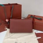 Loro Piana Extra Pouch L29 Grained Calfskin Clutch 29cm Minimalist Designer Lunch Box Bag Detachable Wristlet