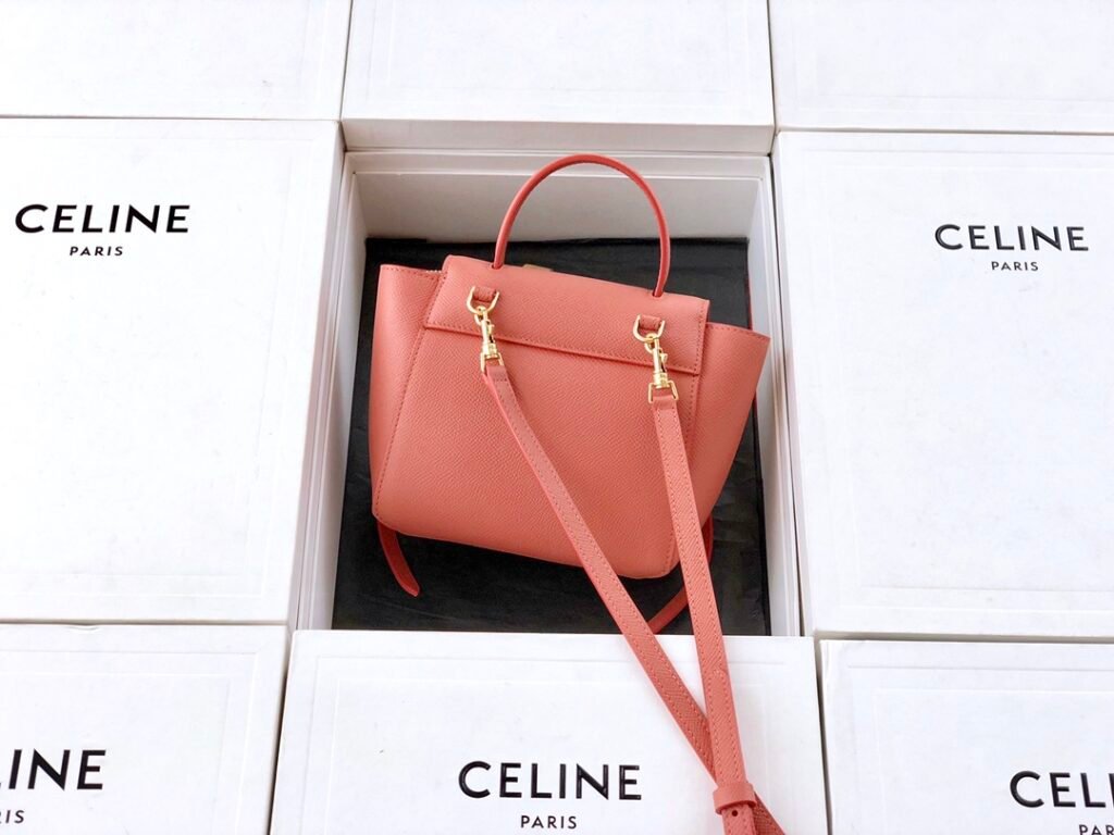 CELINE Belt Pico Bag 21cm/15cm Grained Calfskin Handbag with 5 Colors & 2 Sizes – Image 7