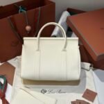 Loro Piana Loom L32 Grained Calfskin Handbag 33cm Designer Tote Bag with Padlock & Pouch Loro Piana Loom L32 Grained Calfskin Handbag 33cm Designer Tote Bag with Padlock & Pouch