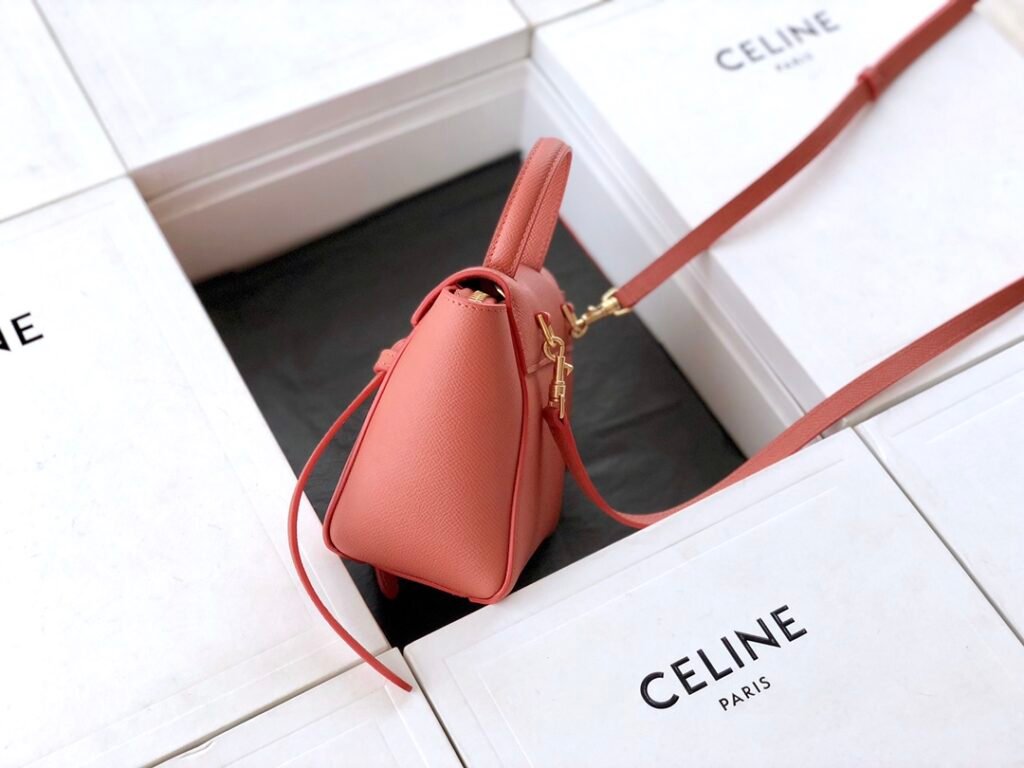 CELINE Belt Pico Bag 21cm/15cm Grained Calfskin Handbag with 5 Colors & 2 Sizes – Image 8