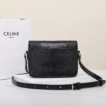 Celine Triomphe Classique Shoulder Bag 18.5cm Lizard and Crocodile Embossed Leather Crossbody Handbag 4