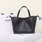 Celine Triomphe Cuir Drawstring Bag 22cm Small Smooth Calfskin Leather Crossbody Handbag with Embossed Logo 4