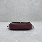 Celine Half-Moon Hobo Bag 25cm Triomphe Oil-Waxed Leather Underarm Bag with Gold Hardware