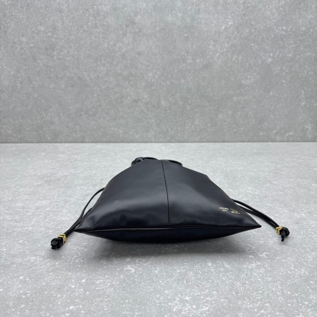 CELINE CRYSTAL Drawstring Pouch Bag 27x31cm The Ultimate Lambskin Cloud Bag – Image 3