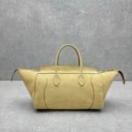 Celine New Luggage Smile Bag 36cm Medium Suede & Smooth Leather Handbag Classic Retro Tote with Crossbody Strap Celine New Luggage Smile Bag 36cm Medium Suede & Smooth Leather Handbag Classic Retro Tote with Crossbody Strap