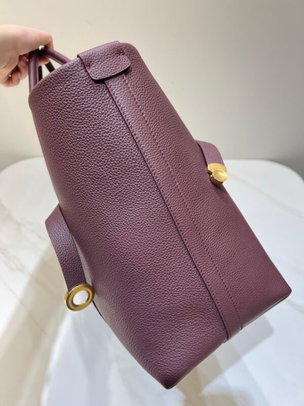 4 Loro Piana Ghiera Shopper Large Leather Tote Bag 40cm Grained Leather Handbag with Cashmere Lining and Detachable Pouch for Work and Travel