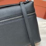 Loro Piana Extra Pouch L29 Grained Calfskin Clutch 29cm Minimalist Designer Lunch Box Bag Detachable Wristlet