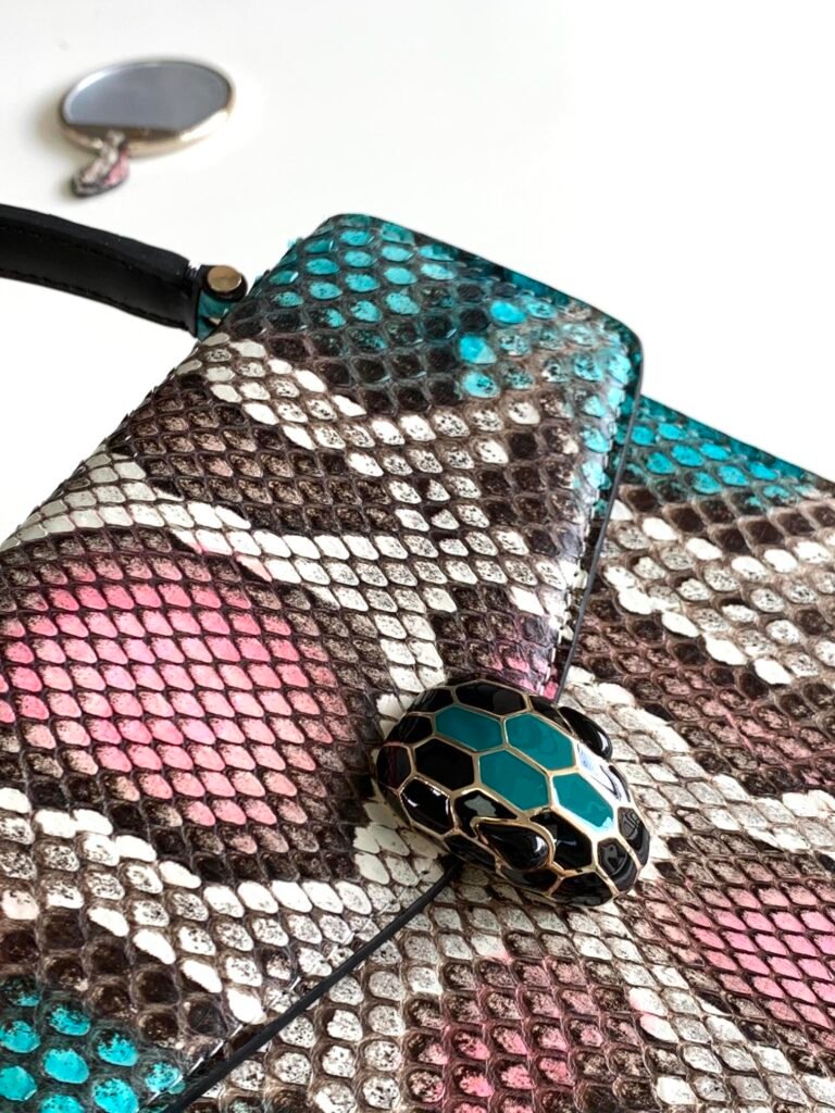 BVLGARI Serpenti Forever Python Skin Top Handle Bag VIP Custom Arctic Jade Psiche Rare Leather Shoulder Bag Crossbody Chain Flap Bag 2 Sizes – Image 5 BVLGARI Serpenti Forever Python Skin Top Handle Bag VIP Custom Arctic Jade Psiche Rare Leather Shoulder Bag Crossbody Chain Flap Bag 2 Sizes – Image 5