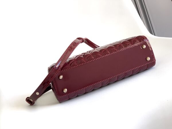 4 BVLGARI Serpentine Duo Tote Bag 21.5cm Designer Quilted Patent Leather Evening Bag with Snake Handles