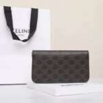 CELINE Triomphe Canvas and Calfskin 3-in-1 Chain Shoulder Bag 20.5cm Parisian Chic Crossbody and Underarm Bag 4