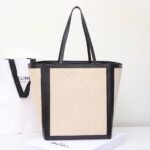 Celine Cabas Thais Tote Bag 31cm Textile and Calfskin Leather Premium Commuter & Travel Shopping Bag 4