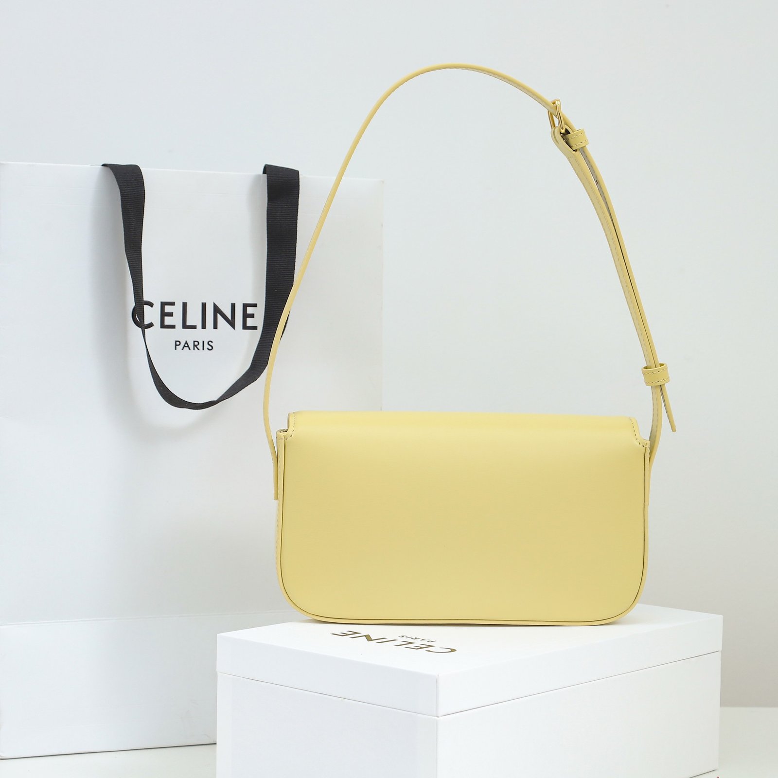 Celine Triomphe Bag Shiny Calfskin Leather Shoulder Bag 5 Colors Smooth Lambskin Crossbody for Women 40