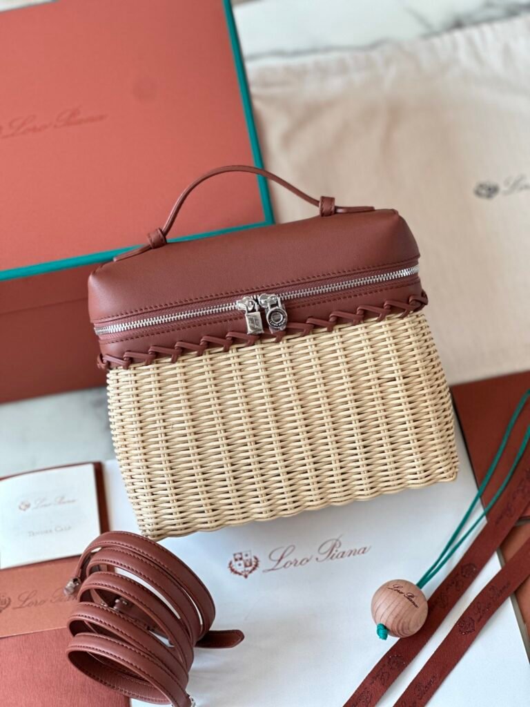 Loro Piana Extrapocket Wicker Bag Hand-Woven Bamboo Picnic Basket Multiple Colors – Image 10