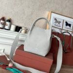 Loro Piana Medium Bale Bag Grained Calfskin Minimalist Bucket Bag with Detachable Shoulder Strap 6 Colors