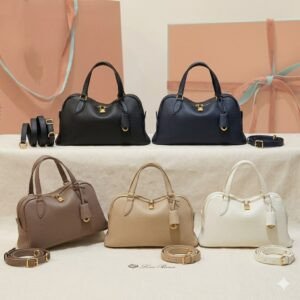 Loro Piana Needle Small Bag 5 Colors 31cm Premium Leather Handbag with Adjustable Strap and Internal Pouch Loro Piana Needle Small Bag 5 Colors 31cm Premium Leather Handbag with Adjustable Strap and Internal Pouch