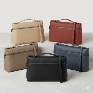 Loro Piana Extra Pouch L29 Grained Calfskin Clutch 29cm Minimalist Designer Lunch Box Bag Detachable Wristlet Loro Piana Extra Pouch L29 Grained Calfskin Clutch 29cm Minimalist Designer Lunch Box Bag Detachable Wristlet