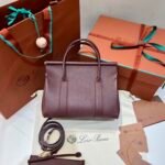 Loro Piana Loom L25 Handbag Grained Leather Designer Top Handle Bag with Crossbody Strap Loro Piana Loom L25 Handbag Grained Leather Designer Top Handle Bag with Crossbody Strap