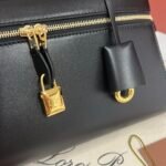 Loro Piana Extra L29 Clutch Bag 29cm Saddle Leather Elegant Handmade Designer Leather Handheld Purse with Signature Gold Padlock