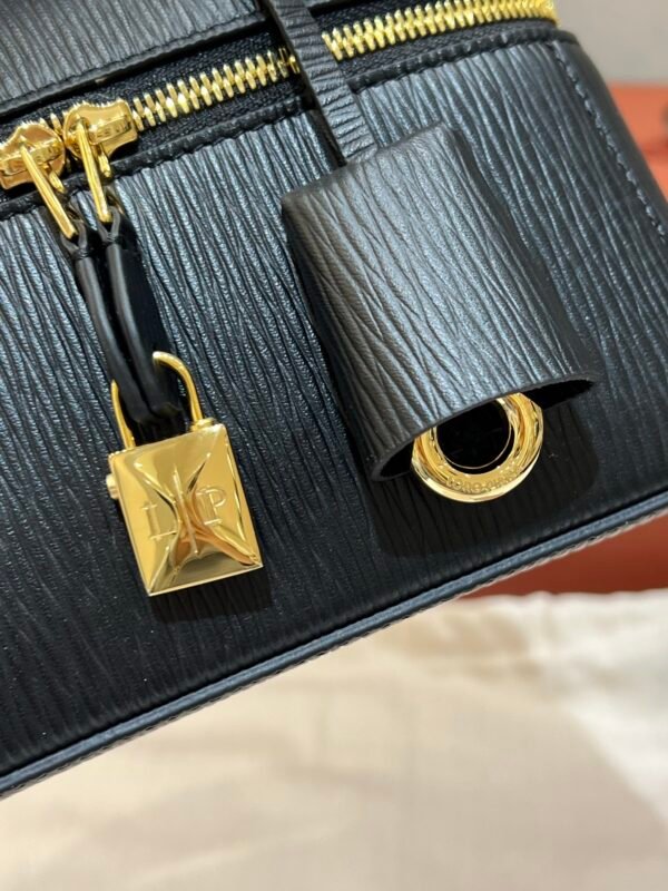 5 Loro Piana L23 Extra Handbag 23cm Black Textured Leather Minimalist Shoulder Bag with Gold Hardware and Gift Box