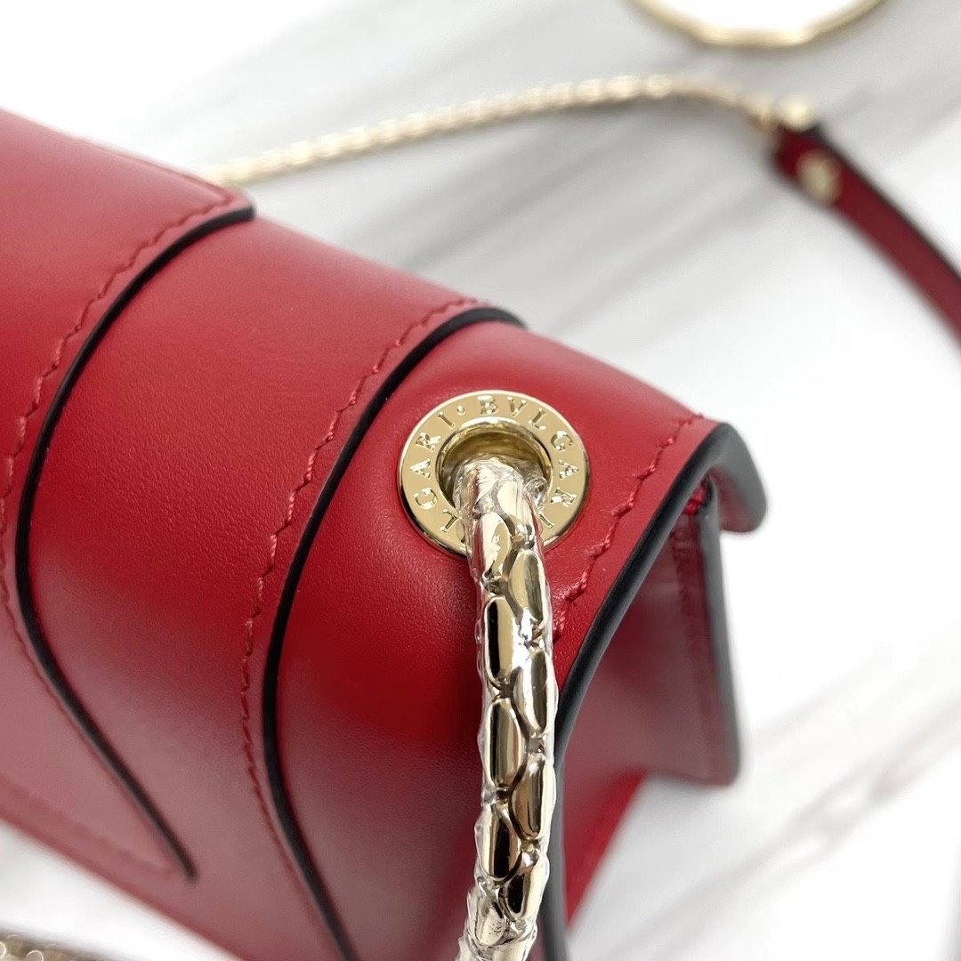 BVLGARI Serpenti Forever Calfskin Crossbody Bag 22.5cm Snakehead Enamel Closure Chain Shoulder Bag 4 Colors BVLGARI Serpenti Forever Calfskin Crossbody Bag 22.5cm Snakehead Enamel Closure Chain Shoulder Bag 4 Colors