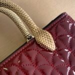 BVLGARI Serpentine Duo Tote Bag 21.5cm Designer Quilted Patent Leather Evening Bag with Snake Handles BVLGARI Serpentine Duo Tote Bag 21.5cm Designer Quilted Patent Leather Evening Bag with Snake Handles