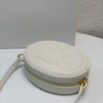 CELINE Cuir Triomphe Oval Purse 17.5cm Smooth Calfskin Mini Crossbody Shoulder Bag Mooncake Pig Nose Design 5