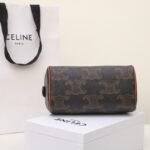 Celine Triomphe Canvas Small Boston Bag 19.5cm Vintage-Inspired Luxury Pillow Bag with Italian Leather Trim 5