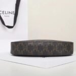 CELINE Triomphe Canvas and Calfskin Ava Bag 22cm Tan Underarm Shoulder Bag Premium Leather Hobo Bag 5