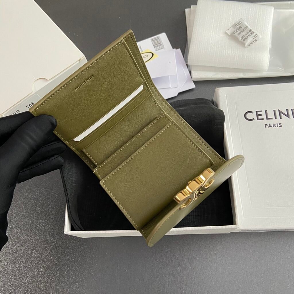 CELINE Triomphe Small Wallets 9.5cm 6 Seasonal Colors – Image 11 CELINE Triomphe Small Wallets 9.5cm 6 Seasonal Colors – Image 11