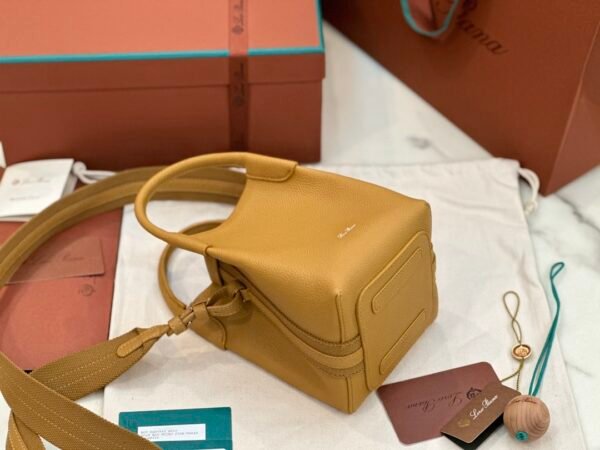 52 Loro Piana Bale Mini Bucket Bag Grained Calfskin Sophisticated Shoulder and Crossbody Handbag Craftsmanship and Versatile Luxury
