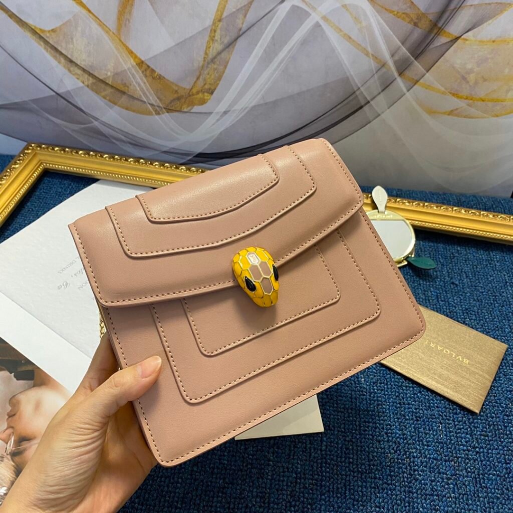 BVLGARI Serpenti Forever Shoulder Bag 20cm Small Calfskin Leather Crossbody Bag Chain Strap 6 Colors – Image 13 BVLGARI Serpenti Forever Shoulder Bag 20cm Small Calfskin Leather Crossbody Bag Chain Strap 6 Colors – Image 13