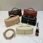 Loro Piana Extra Bag L23 Smooth Calfskin Top Handle Crossbody Bag 23cm for Women Aesthetic Vanity Case Handbag Loro Piana Extra Bag L23 Smooth Calfskin Top Handle Crossbody Bag 23cm for Women Aesthetic Vanity Case Handbag