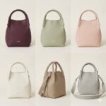 Loro Piana Medium Bale Bag Grained Calfskin Minimalist Bucket Bag with Detachable Shoulder Strap 6 Colors