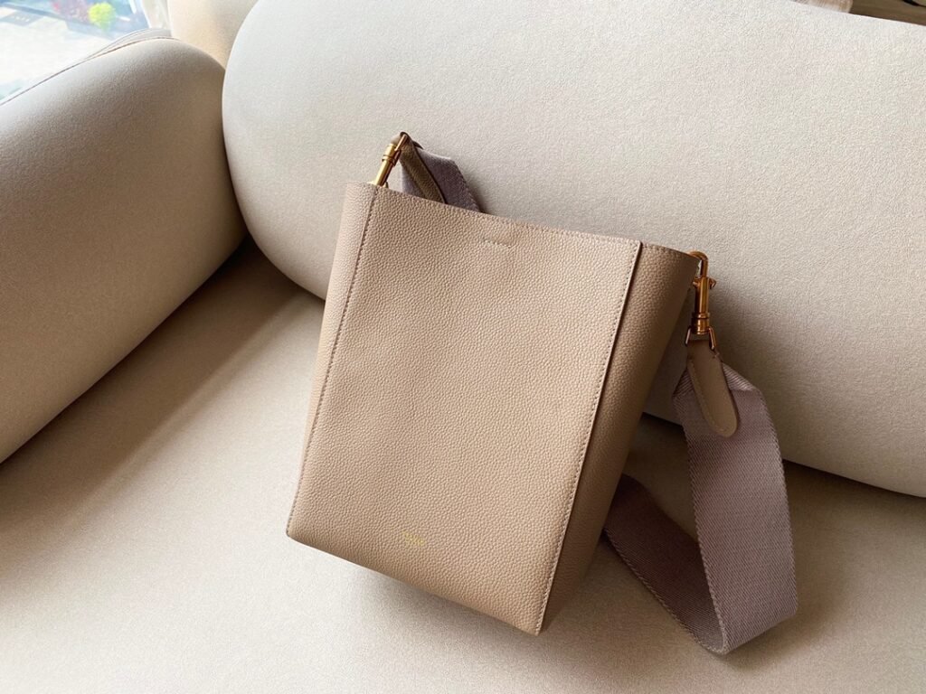 Celine Sangle Bucket Bag Small Grained Calfskin 11 Colors Shoulder Bag with Wool Strap – Image 10