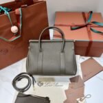 Loro Piana Loom L25 Handbag 25cm Tender Calfskin Leather Top-Handle Bag with Crossbody Strap and Iconic Padlock