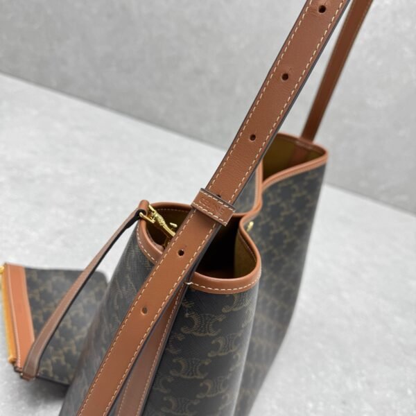 6 CELINE Soft Shopper Bag 33cm Triomphe Canvas Calfskin Large Tote 13-inch Laptop Chic French Shoulder Bag