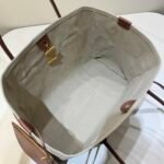 Loro Piana Ghiera Shopper Large Canvas Tote Bag 40cm Shoulder Bag for Work and Travel with Grained Leather Trim