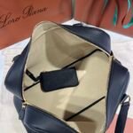 Loro Piana Needle Bag 39cm Tender Calfskin Large Leather Satchel with Detachable Crossbody Strap High-End Designer Handbag