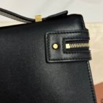 Loro Piana Extra L29 Clutch Bag 29cm Saddle Leather Elegant Handmade Designer Leather Handheld Purse with Signature Gold Padlock