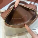 Loro Piana Extra Bag L23 Caramel Leather & Linen Canvas Crossbody Handbag 23cm for Women Top-Handle Bag with Signature Charms Loro Piana Extra Bag L23 Caramel Leather & Linen Canvas Crossbody Handbag 23cm for Women Top-Handle Bag with Signature Charms