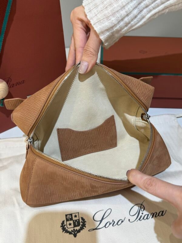 6 Loro Piana Extra Bag L23 Suede Calfskin Top-Handle Handbag 23cm Minimalist Crossbody Bag for Women